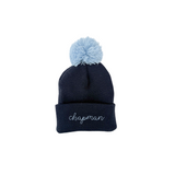 Pom Beanie - Navy / Light Blue