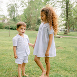 Lyla Dress - Light Blue Seersucker