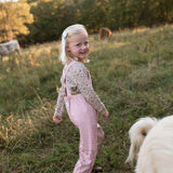 Birdie Overalls - Mauve/White Stripe
