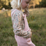 Birdie Overalls - Mauve/White Stripe
