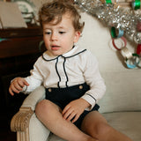 Shepherd Button On - Winter Ivory & Midnight Navy
