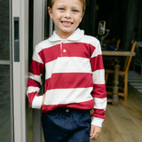 Reid Long Sleeve Polo - Rugby Stripe
