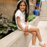 Adelaide Polo Dress - White / Navy