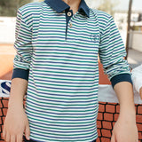 Rhodes Long Sleeve Polo - Golf Stripe