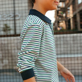 Rhodes Long Sleeve Polo - Golf Stripe