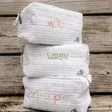 Zip Pouch - Light Blue Stripe