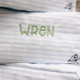 Zip Pouch - Light Blue Stripe