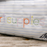 Zip Pouch - Light Blue Stripe