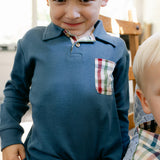 Reid Long Sleeve Polo - Harbor Blue