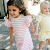 Lottie Dress - Pink & White Stripe