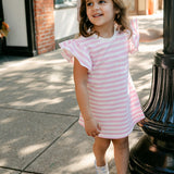 Lottie Dress - Pink & White Stripe