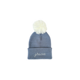 Pom Beanie - Cornflower Blue