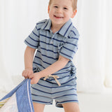 James Shorts - Blue Knit Stripes