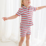 James Shorts - Blue/Red Knit Stripes