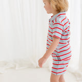 James Shorts - Blue/Red Knit Stripes
