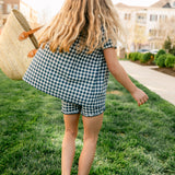 Frannie Short Set - Navy Gingham