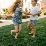 Frannie Short Set - Navy Gingham