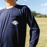 Long Sleeve Pocket Tee - Navy Football