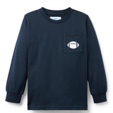 Long Sleeve Pocket Tee - Navy Football