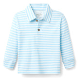 Reid Long Sleeve Polo - Cloud Stripe