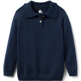 Reid Long Sleeve Polo - Navy Sweater Knit