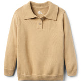 Reid Long Sleeve Polo - Tan Sweater Knit