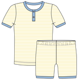 Frankie PJ Set - Lemon Stripe / Blue Sky