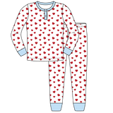 Morgan PJ Set - Heart Print Blue
