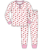 Morgan PJ Set - Heart Print Pink