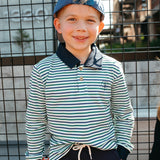 Rhodes Long Sleeve Polo - Golf Stripe