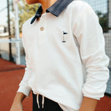 Rhodes Long Sleeve Polo - Off White