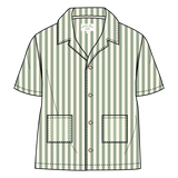 Rhodes Button Down Top - Green Picnic Stripe