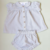 Rosemary Bloomer Set - Sage Green Seersucker