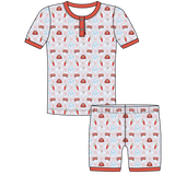 Frankie PJ Set - Fire Truck Print