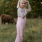Birdie Overalls - Mauve/White Stripe