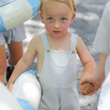 Finley Overall - Sage Green Seersucker