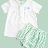 Andie Diaper Set - Sage Green Gingham