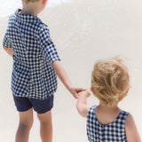 Finley Overall - Navy Gingham