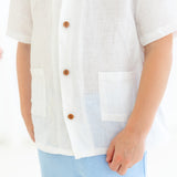Rhodes Button Down Top - White Linen